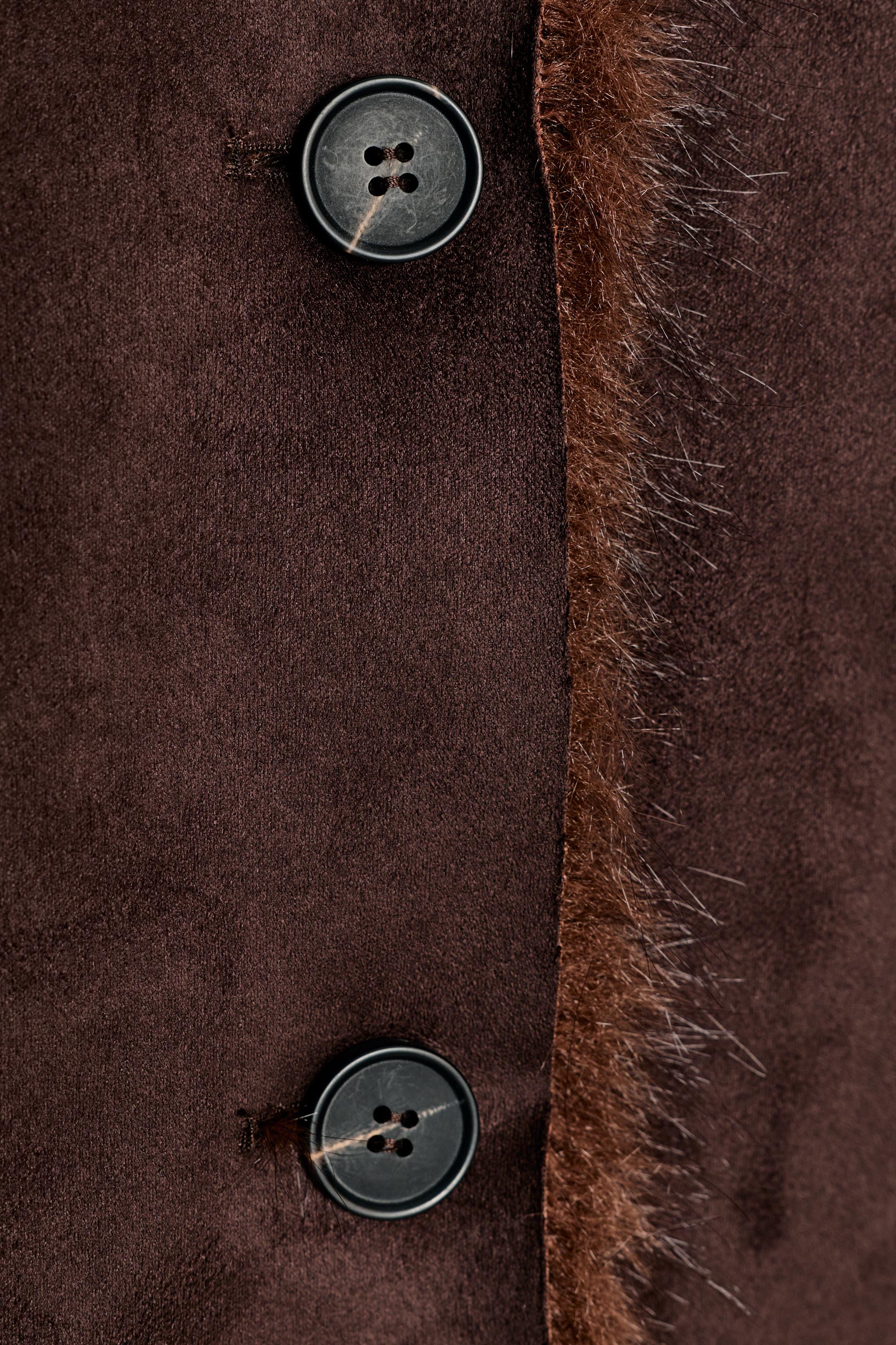 VESTE RÉVERSIBLE DOUBLE FACE EFFET FOURRURE